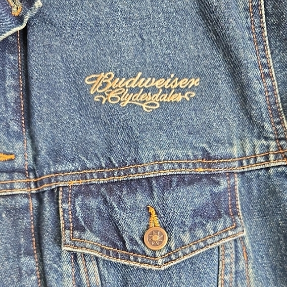 Vintage Men's Denim Budweiser Clydsedale Jacket Size Med - Picture 3 of 9